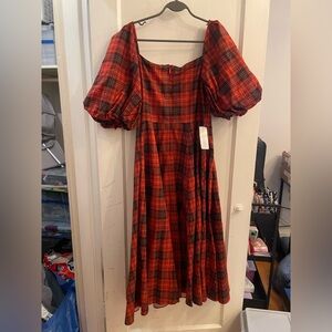 Selkie | NWT Royal Tartan Day Dress in Red Plaid